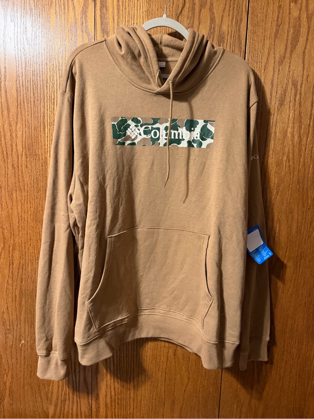 Columbia Men's Tan Hoodie with Camo Logo XL